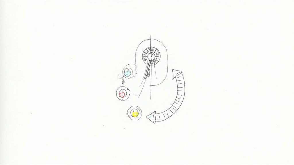 A conceptual diagram illustrating a data encryption and decryption process with colored padlocks.