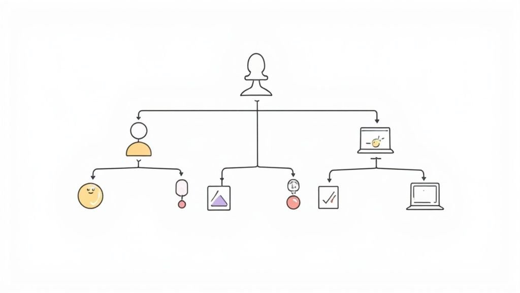 A flowchart showing different machine learning algorithms and their connections.