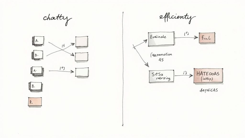 A person navigating a complex maze, representing the challenges of real world API design.