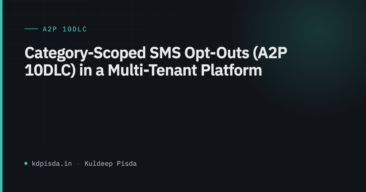 Category-Scoped SMS Opt-Outs (A2P 10DLC) in a Multi-Tenant Platform