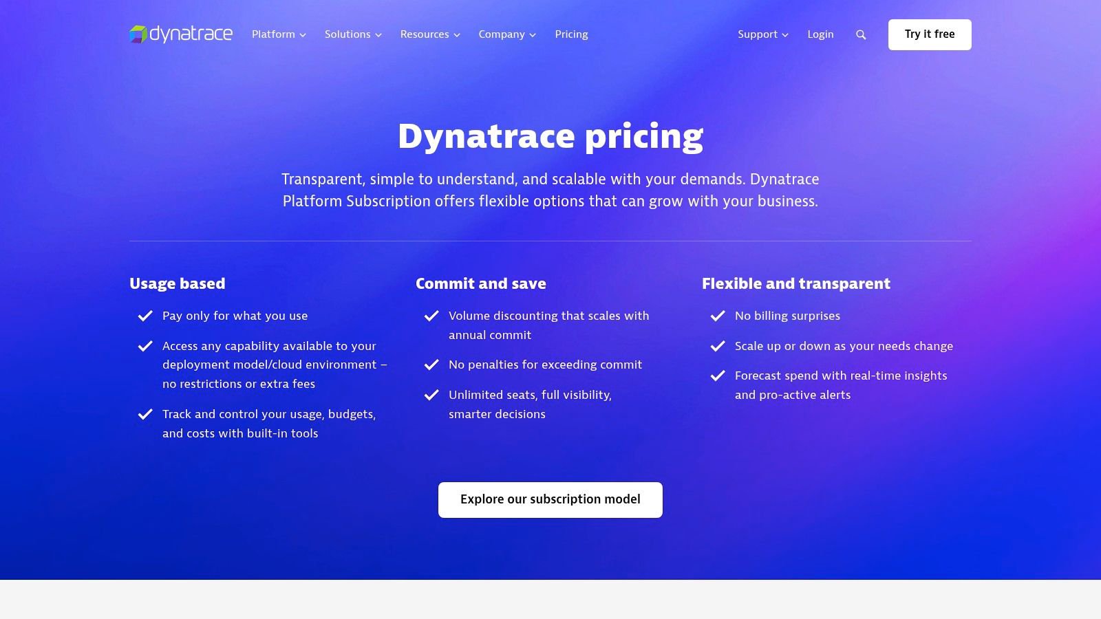 Dynatrace – All‑in‑one APM and AI‑assisted Observability