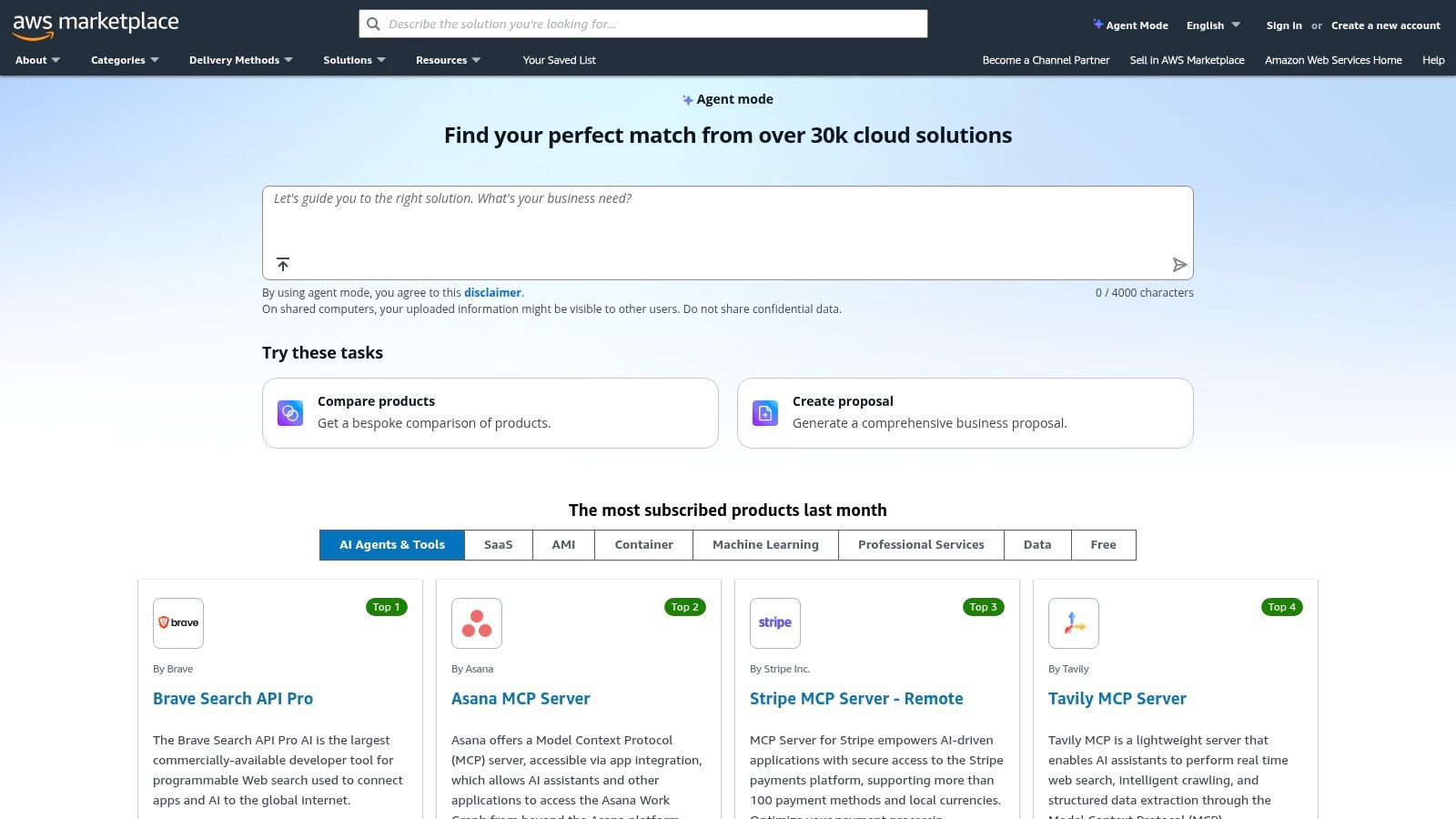 AWS Marketplace (Secrets Management listings)