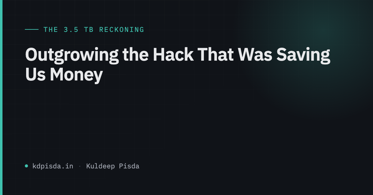 The 3.5 TB Reckoning: Our Cheapest Setup Was Our Biggest Risk
